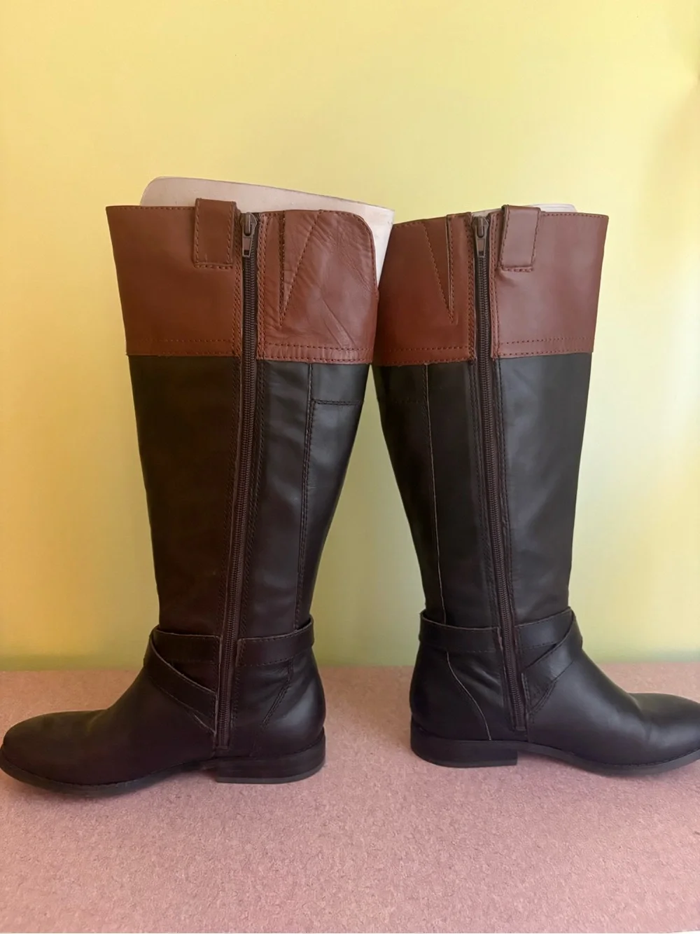 Marc Fisher Two-Tone Brown Over-the-Knee Riding Boots